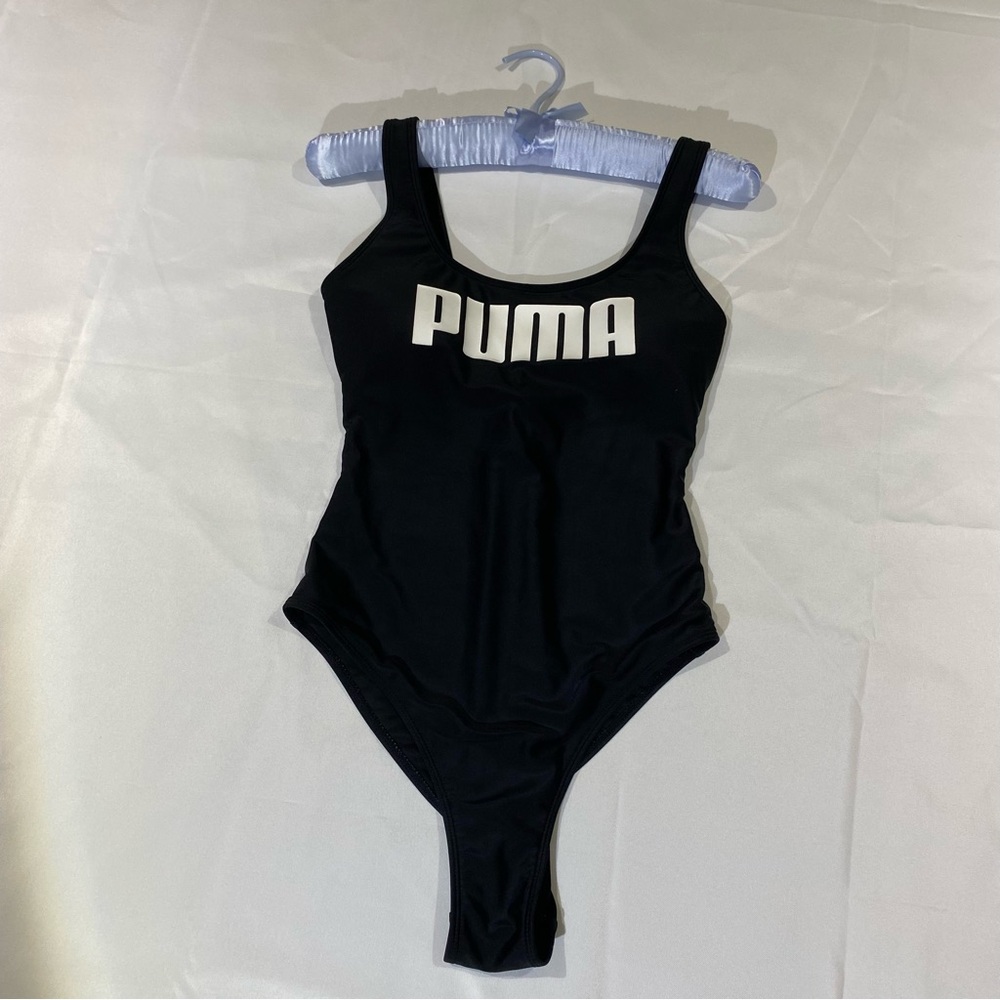 Puma Black One Piece Swimsuit Athletic Design